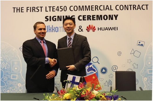 Ukkoverkot and Huawei sign a contract to deploy the world’s first commercial LTE 450MHz network