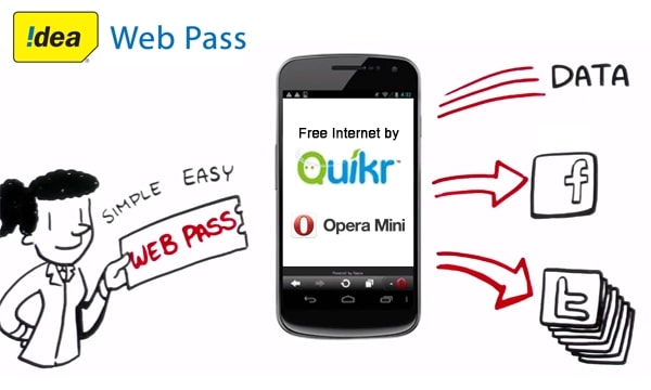 Idea Customers to Enjoy Free 10MB/Day, Opera Web Pass Sponsored by Quikr